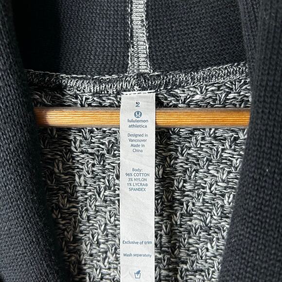 Lululemon Post Practice Long Cardigan Shawl Collar Sweater Women's 2 Academia - Picture 8 of 11